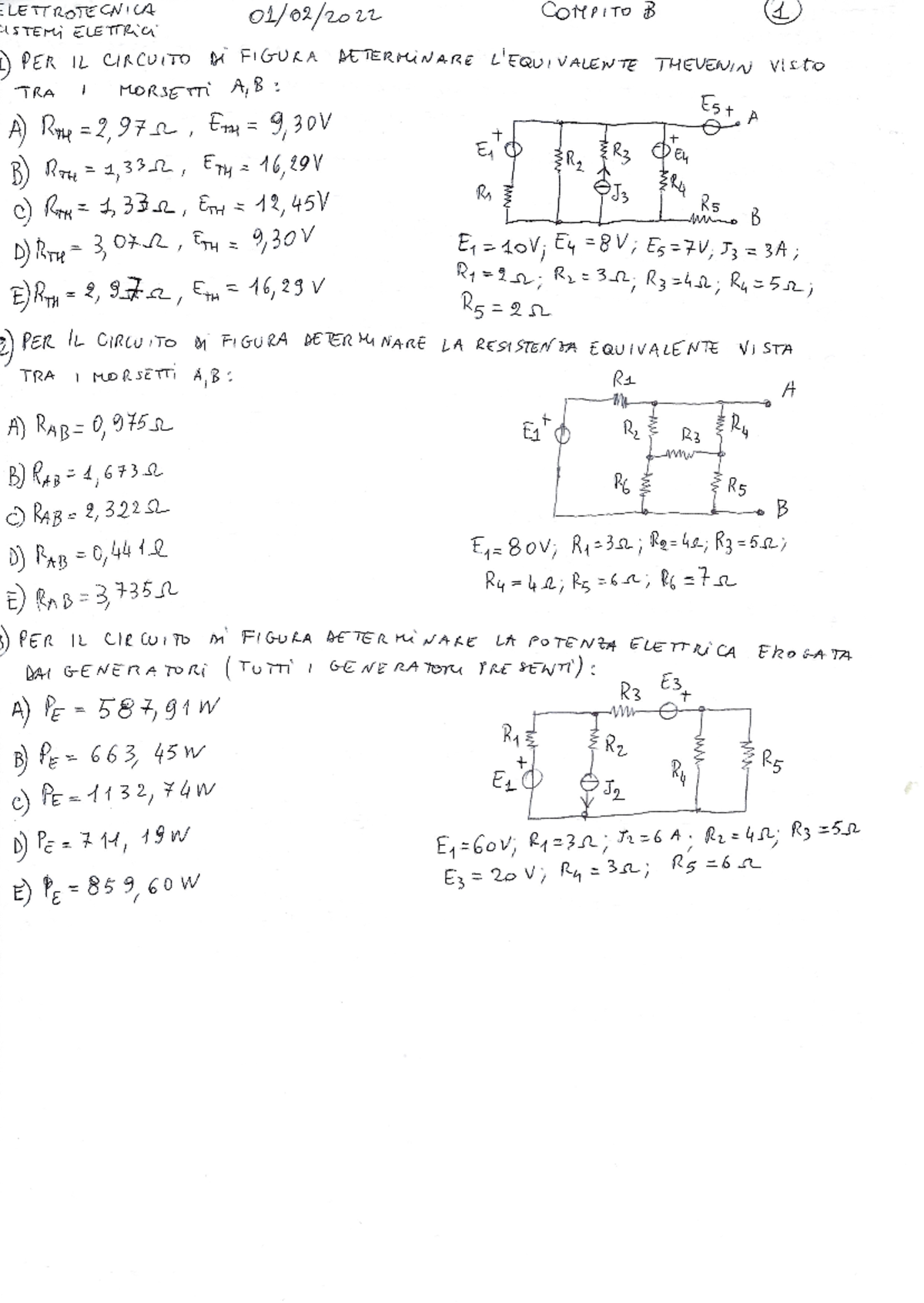 Elettrotecnica 01022022 B - Studocu