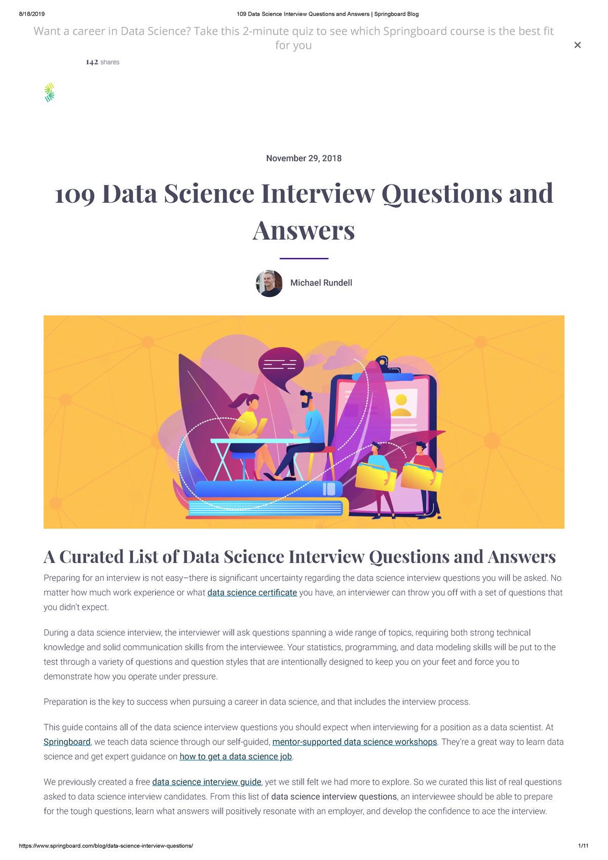109 Data Science Interview Questions and Answers - November 29, 2018 ...