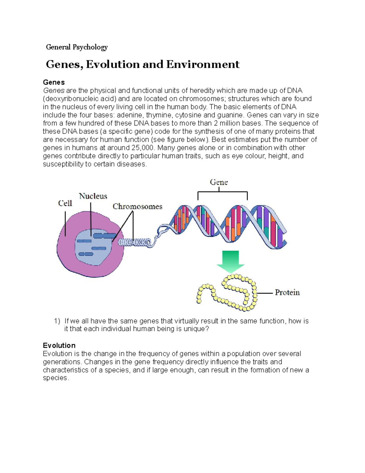GEE - These are lecture notes for General Psychology. They are from an ...