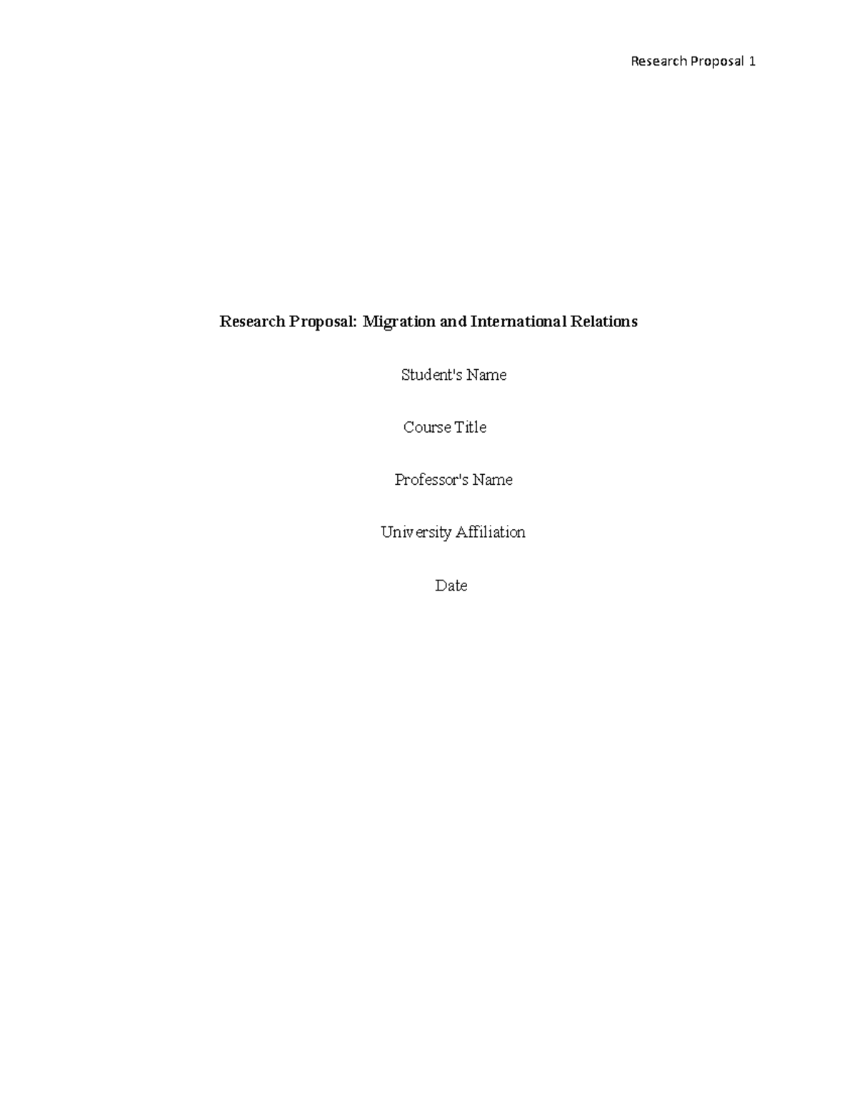 research proposal international relations example