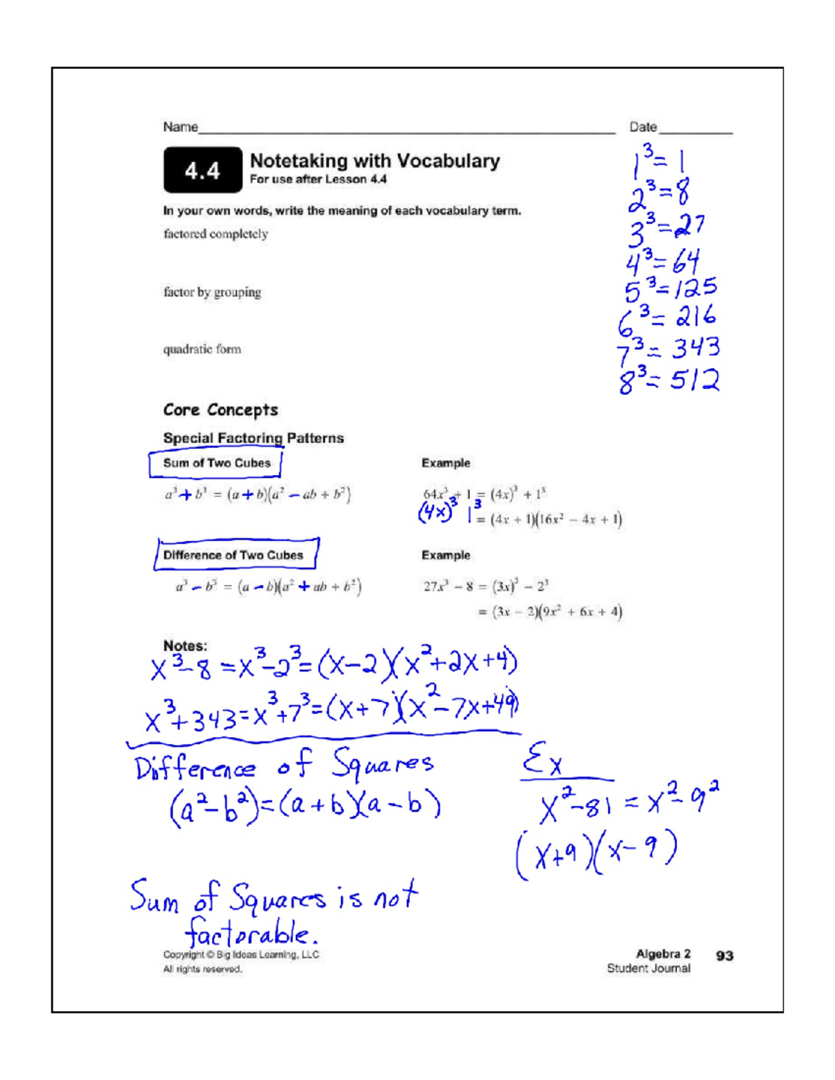 Alg2 04 04 class notes day 1 - Studocu
