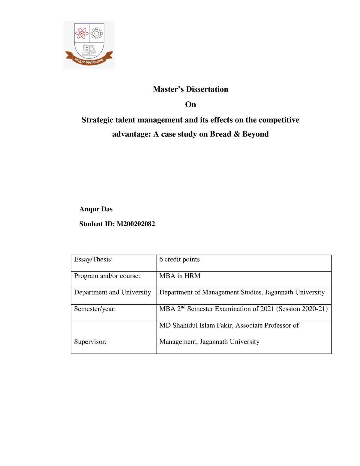 phd thesis on talent management