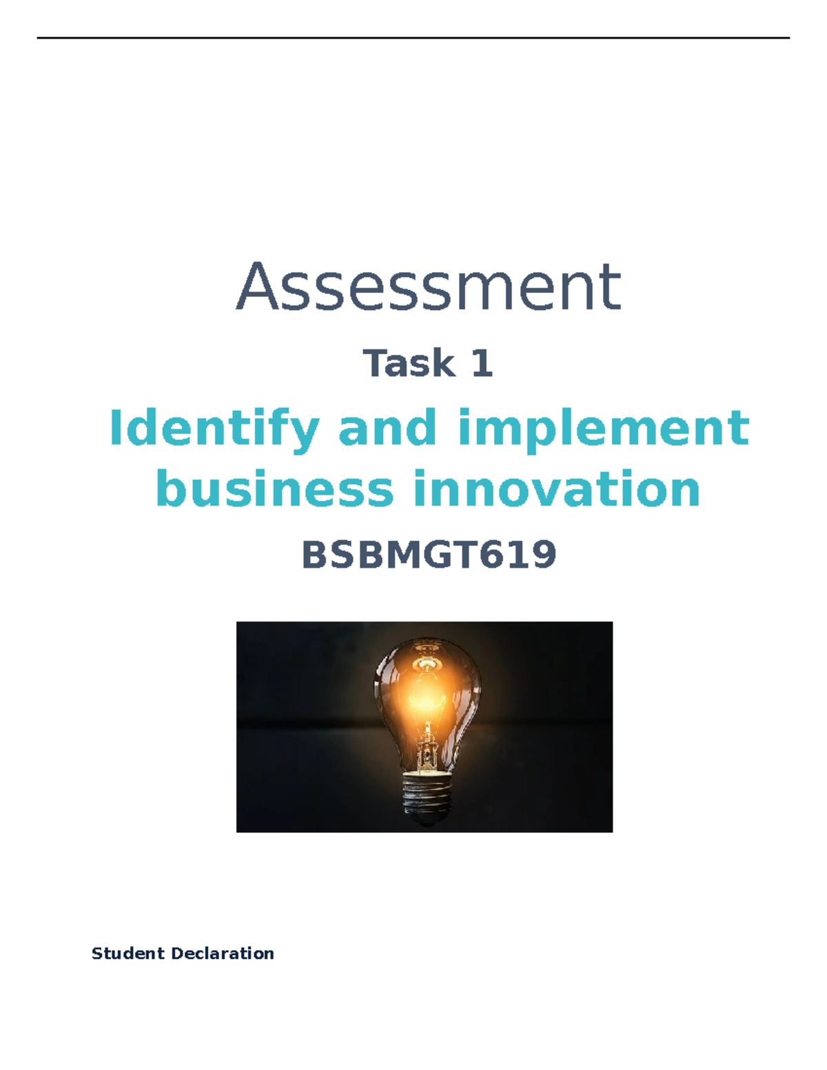 Assessment Task 1 Bsbmgt 619 - Identify and implement business ...