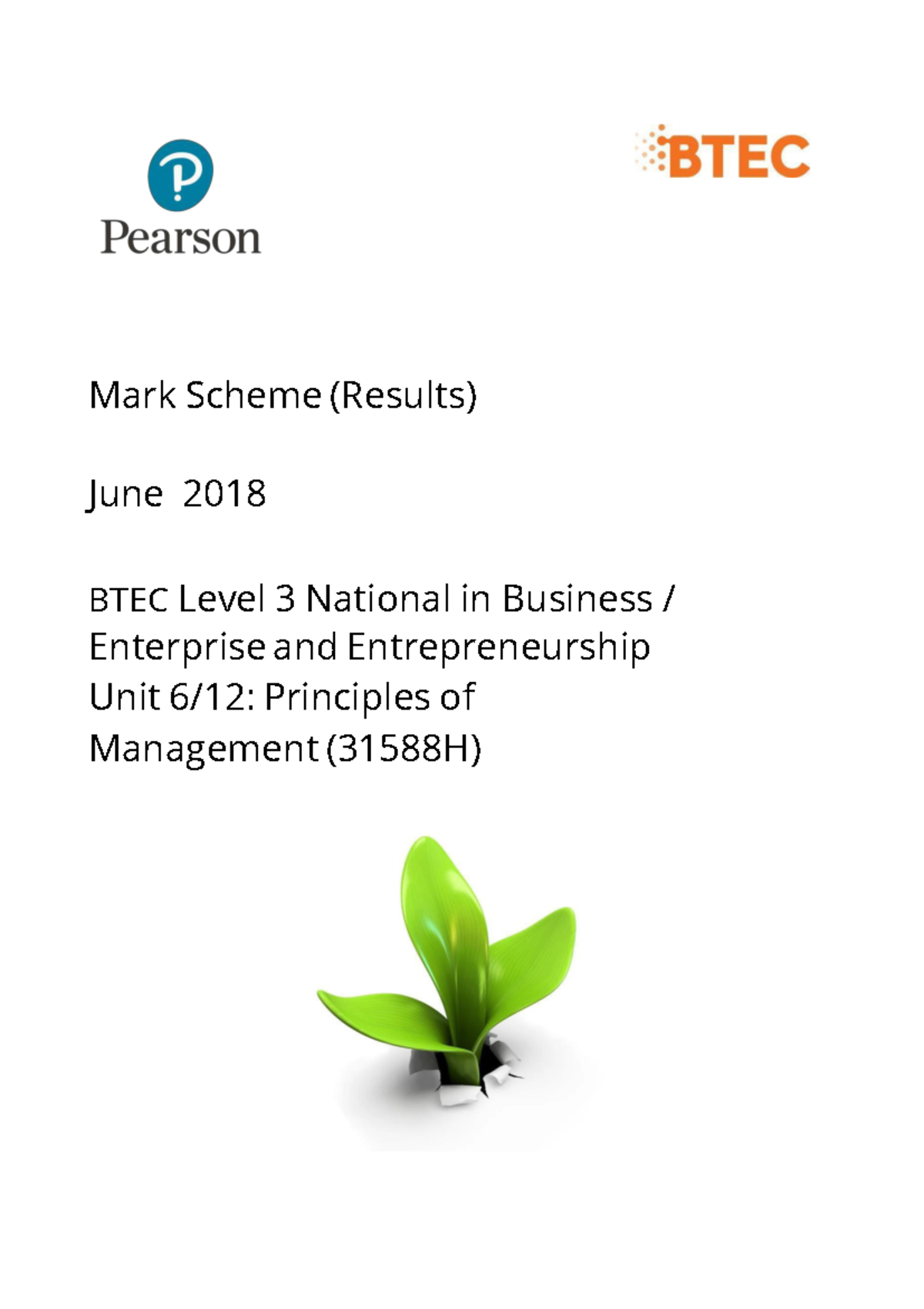 Httpsqualifications.pearson - Mark Scheme (Results) June 2018 BTEC ...