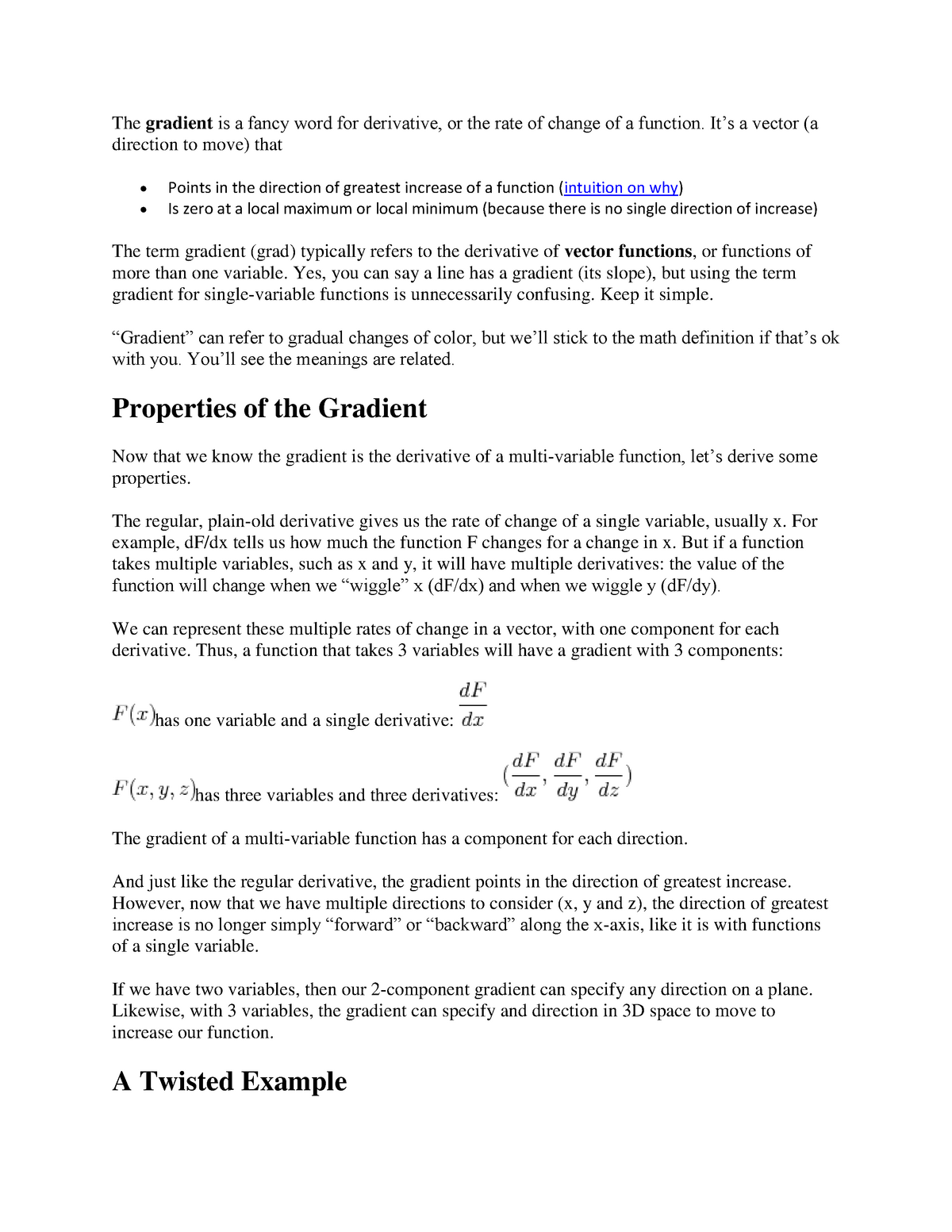 Vector calc cncepts Lecture Notes 1 The Gradient Is A Fancy Word 