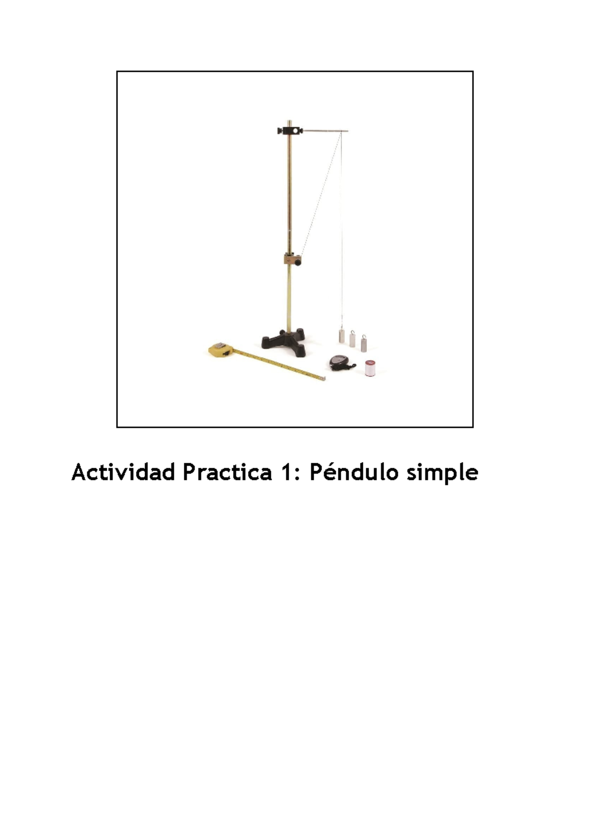 Actividad Practica 1 - Pendulo Simple (1) - copia - Actividad Practica ...