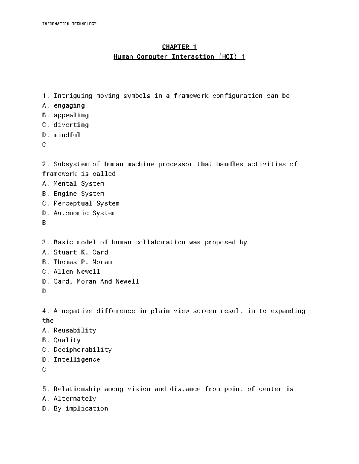 Chapter 1 Human Computer Interaction (HCI) 1 - CHAPTER 1 Human Computer ...