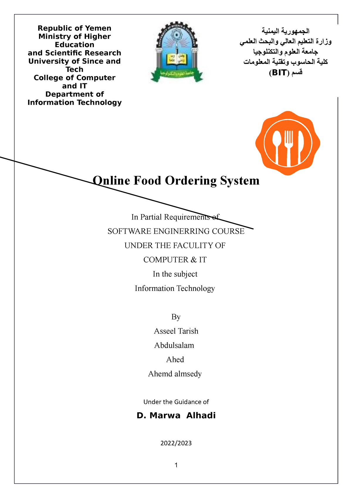 thesis on online food ordering system