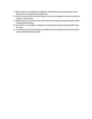 unit 6 critical thinking questions forensic science