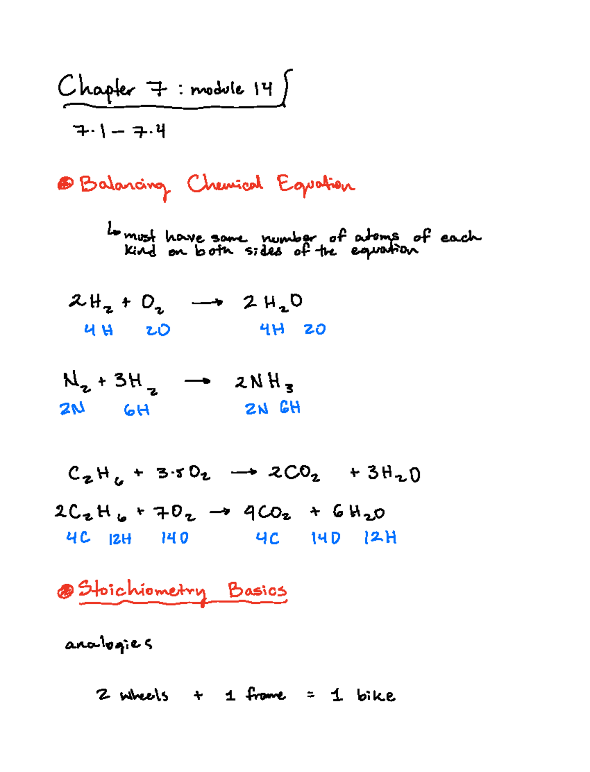 CH-231 Chapter 7 (mod 14) - 91I Balancing Chemical ####### Equation ...