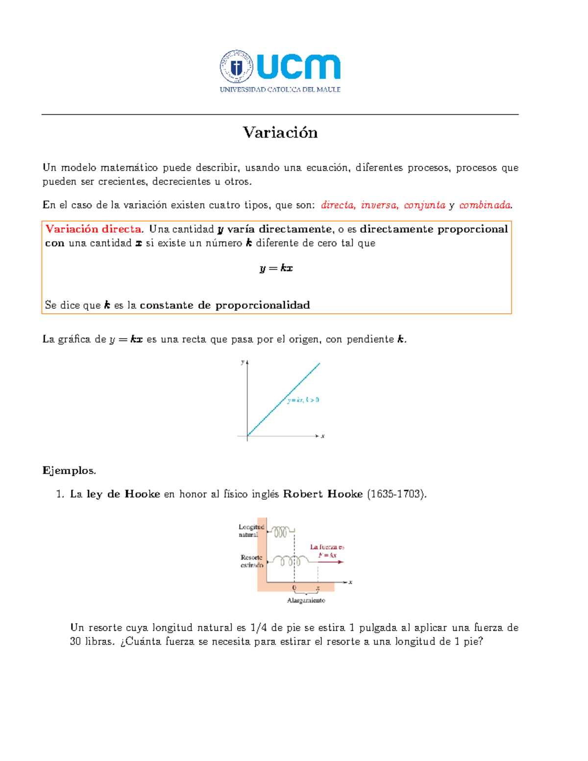 Variacion - Descripción - Variaci ́on Un modelo matem ́atico puede ...