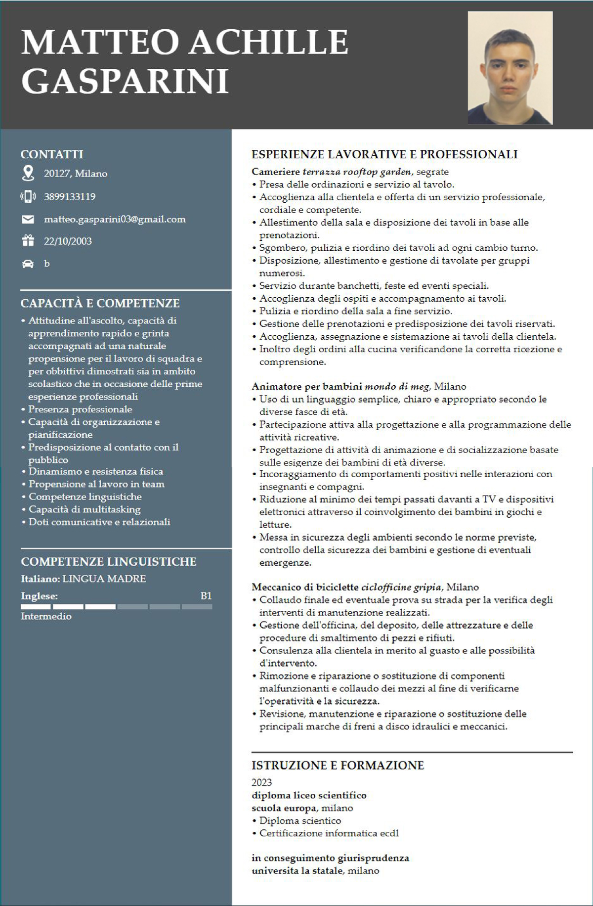 Cv definitivo dio pera Giurisprudenza Studocu