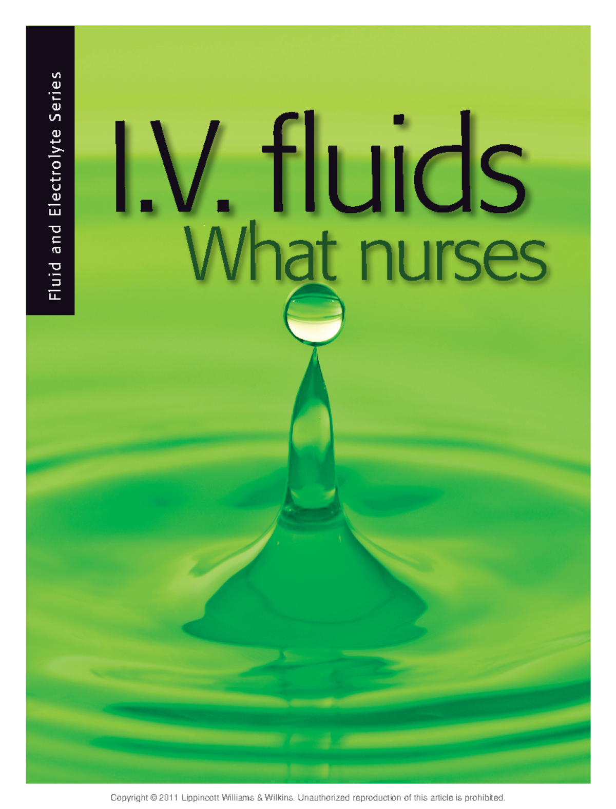 IV fluids what nurses need to know - 30 l Nursing2011 l May Nursing2011 ...
