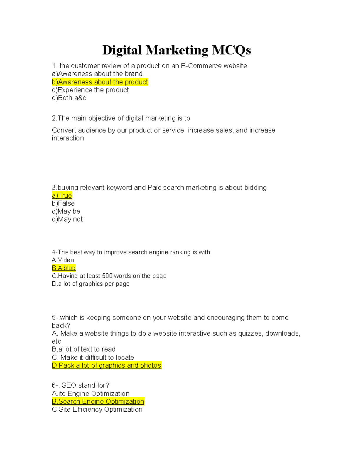 Digital Marketing MCQ DR IMAN S Copy Copy - Digital Marketing MCQs 1 ...