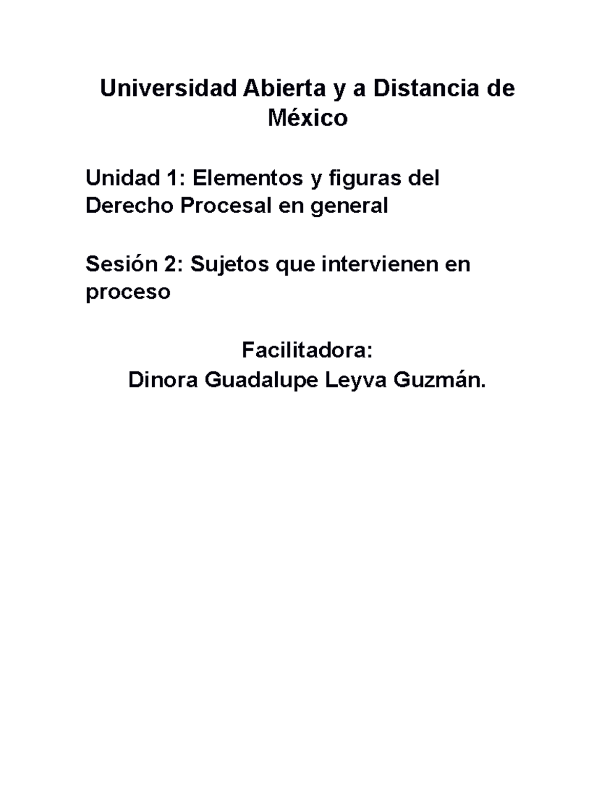 LICENCIATURA EN DERECHO UNIVERSIDAD ABIERTA Y A DISTANCIA - Universidad ...