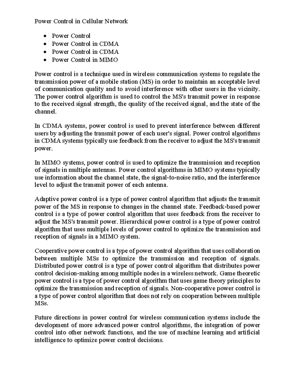Power Controll Wireless Communication 1 - Power Control in Cellular ...