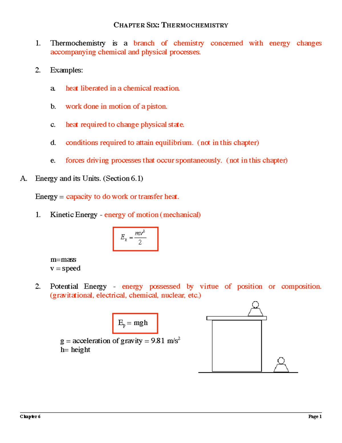 Chap6instructor - Chapter 6 Course Work for CHEM 101 - CHAPTER SIX ...