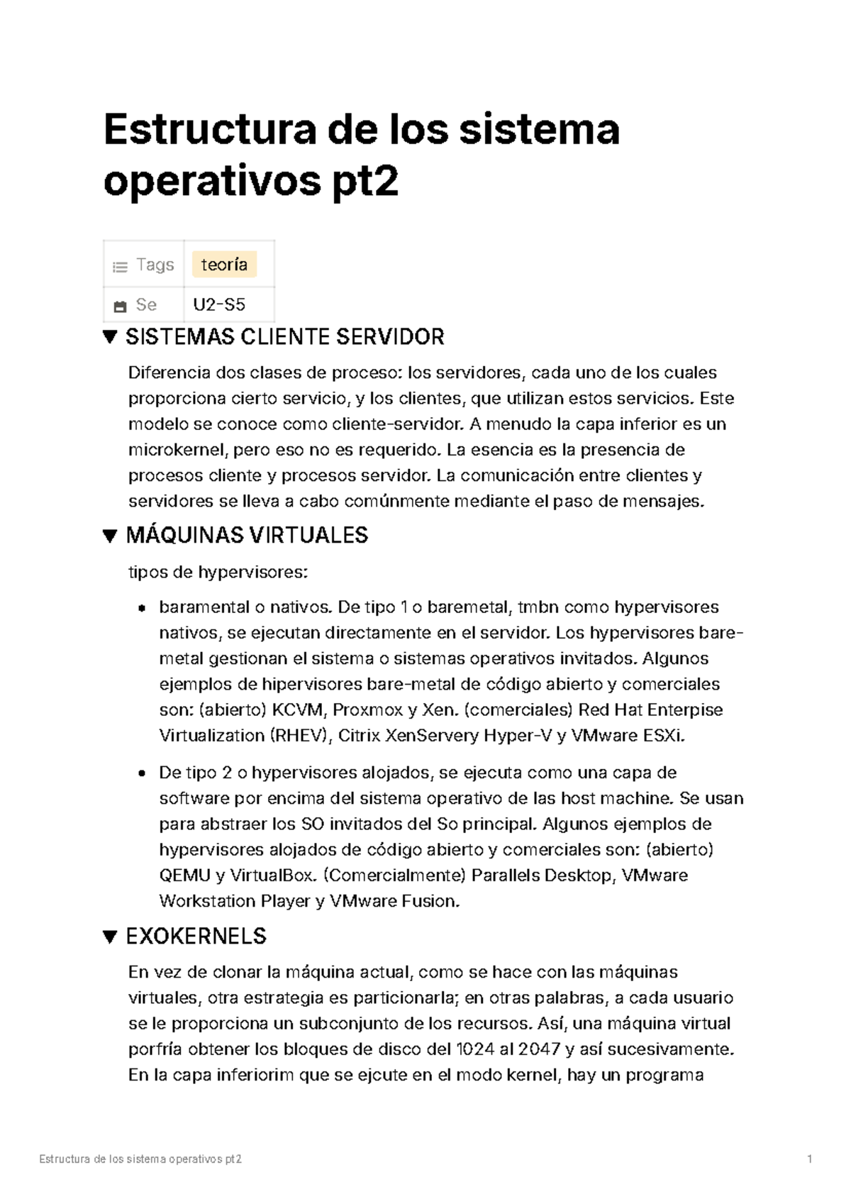 Estructura de los sistema operativos pt2 - Este modelo se conoce como ...