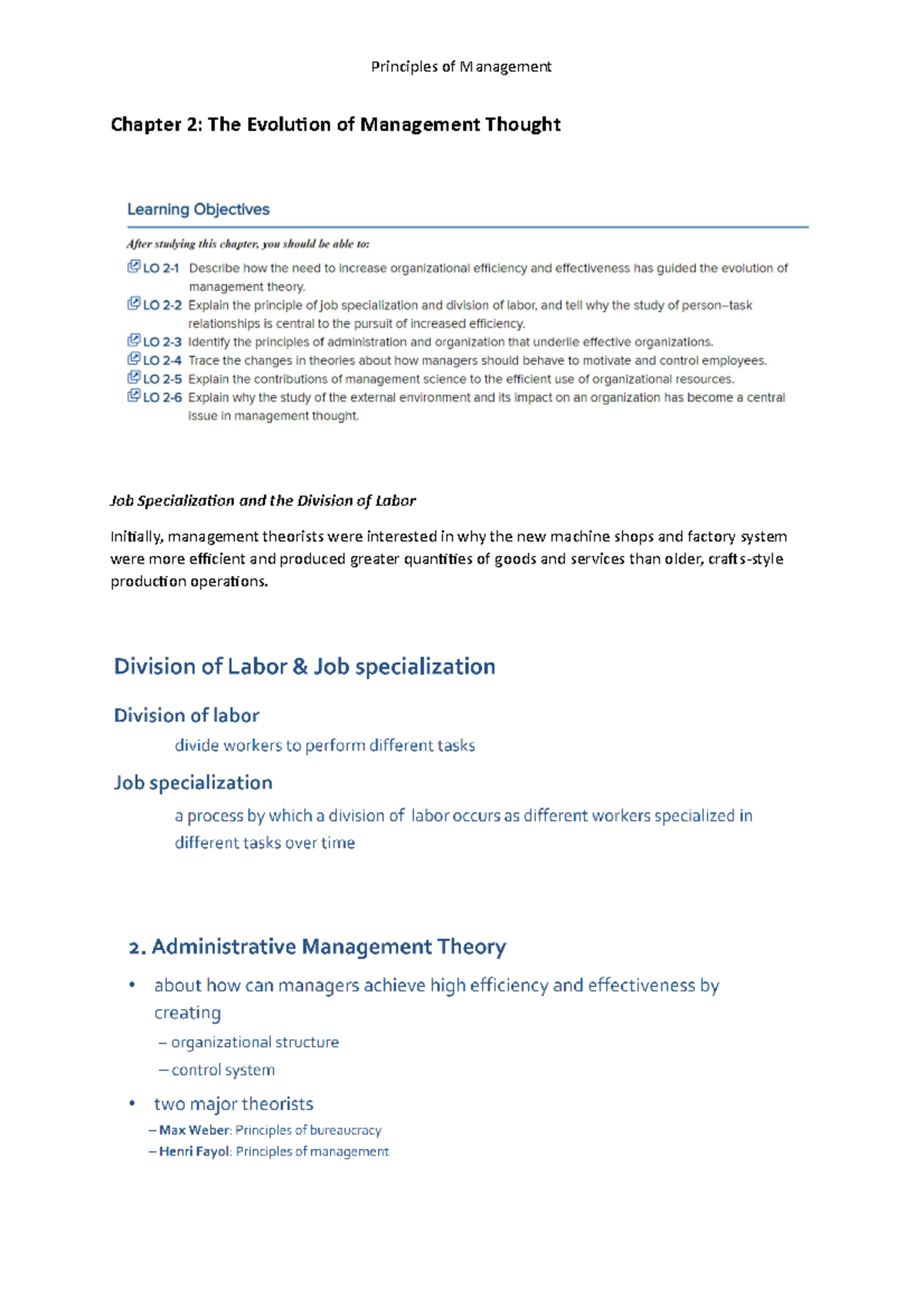 PoM S2 Chapter 2 The Evolution Of Management Thought - Chapter 2: The ...