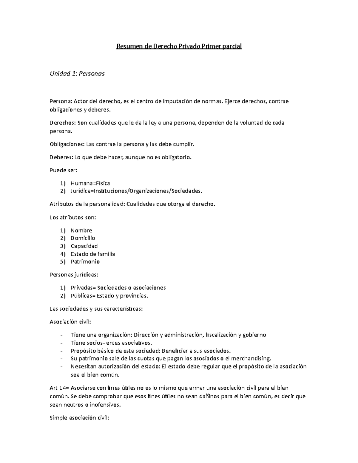 Resumen Derecho Privado Primer Parcial - Resumen De Derecho Privado ...