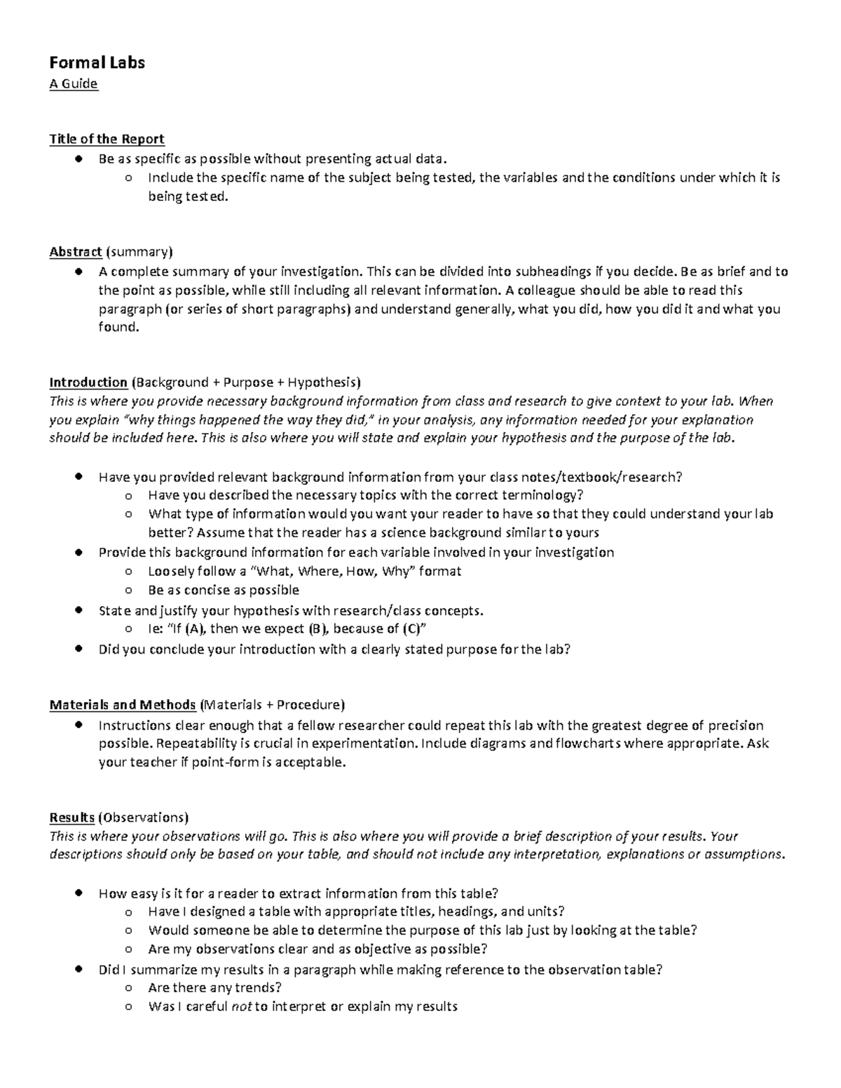 Guide - Formal Lab Writeup - Formal Labs A Guide Title of the Report Be ...