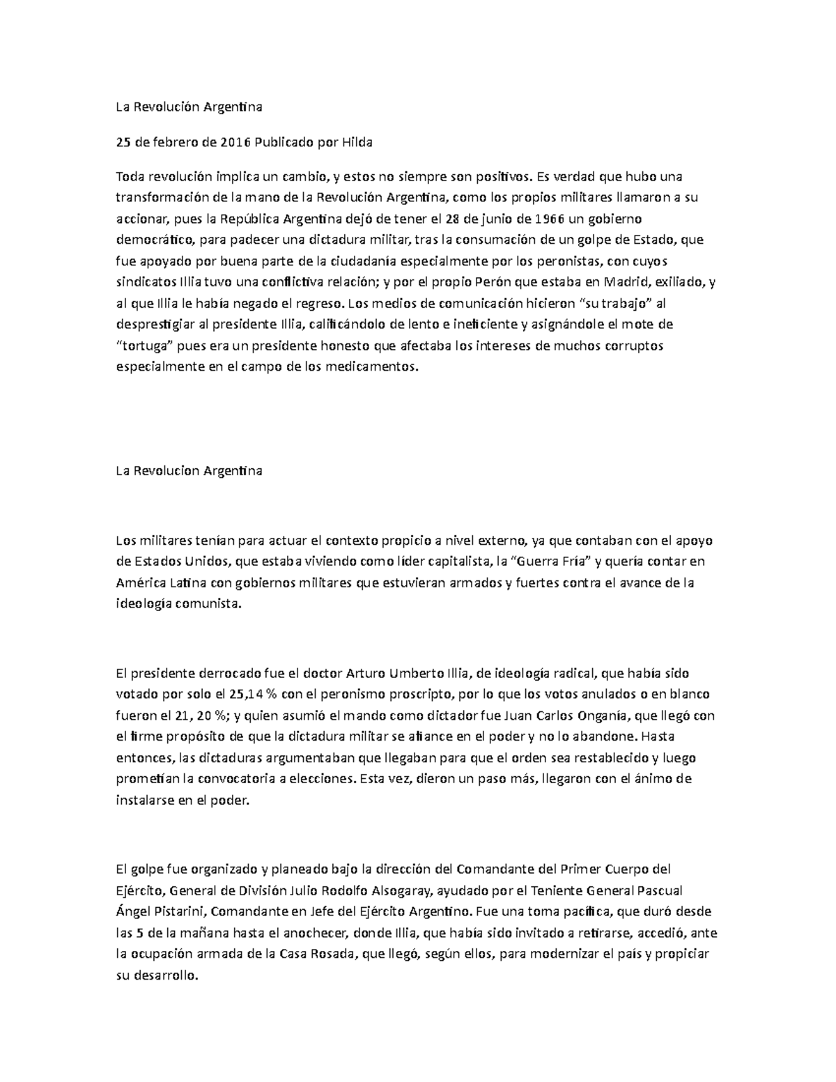 HLa Revolución Argentina La Revolución Argentina 25 de febrero de