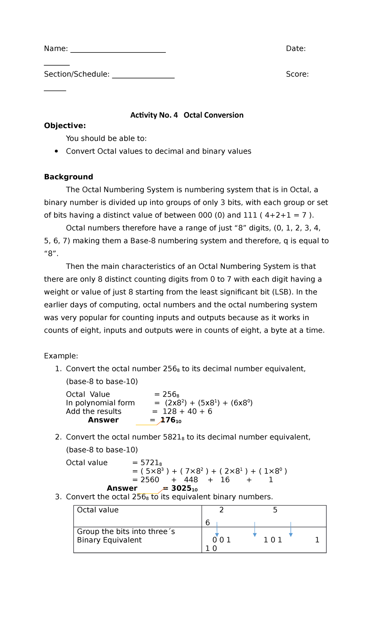 Act 4 - Activity - Name: __________________________ Date: Section ...