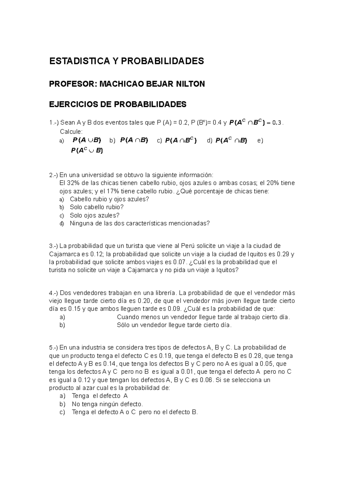 Ejercicios-de-probabilidades-bioestadística Ejercicios De Repaso ...