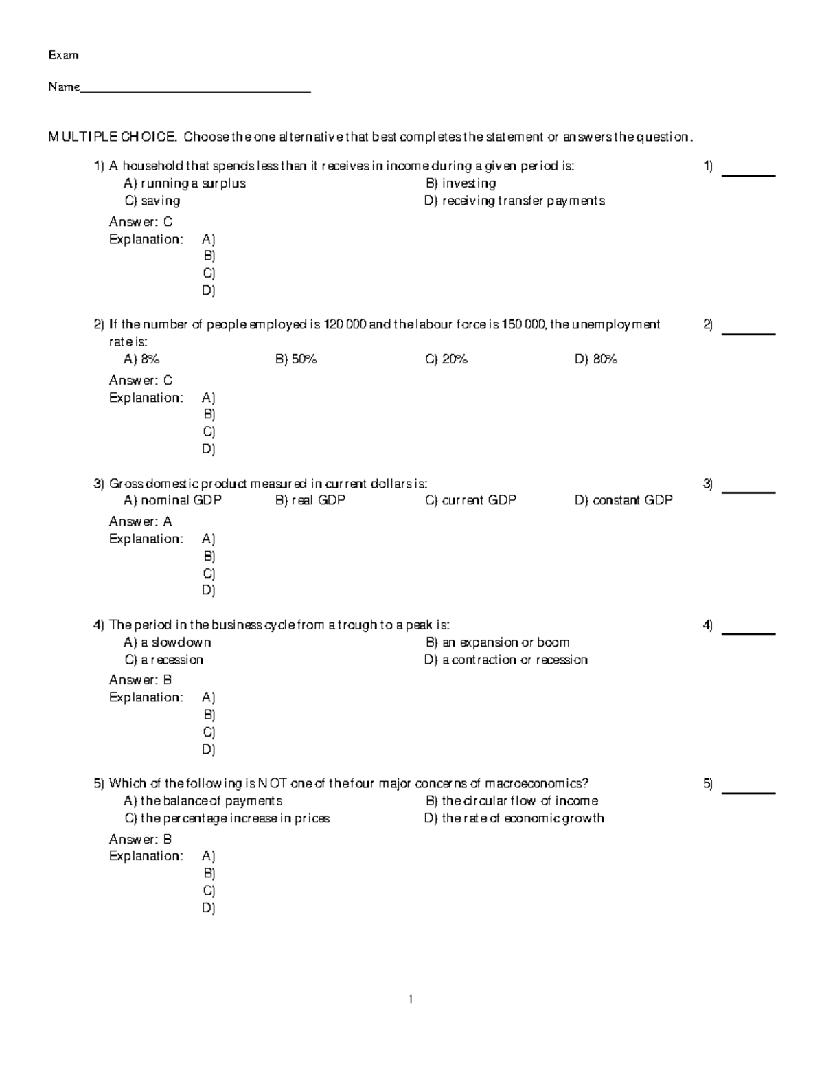 Testbank With Answers - Exam Name ...