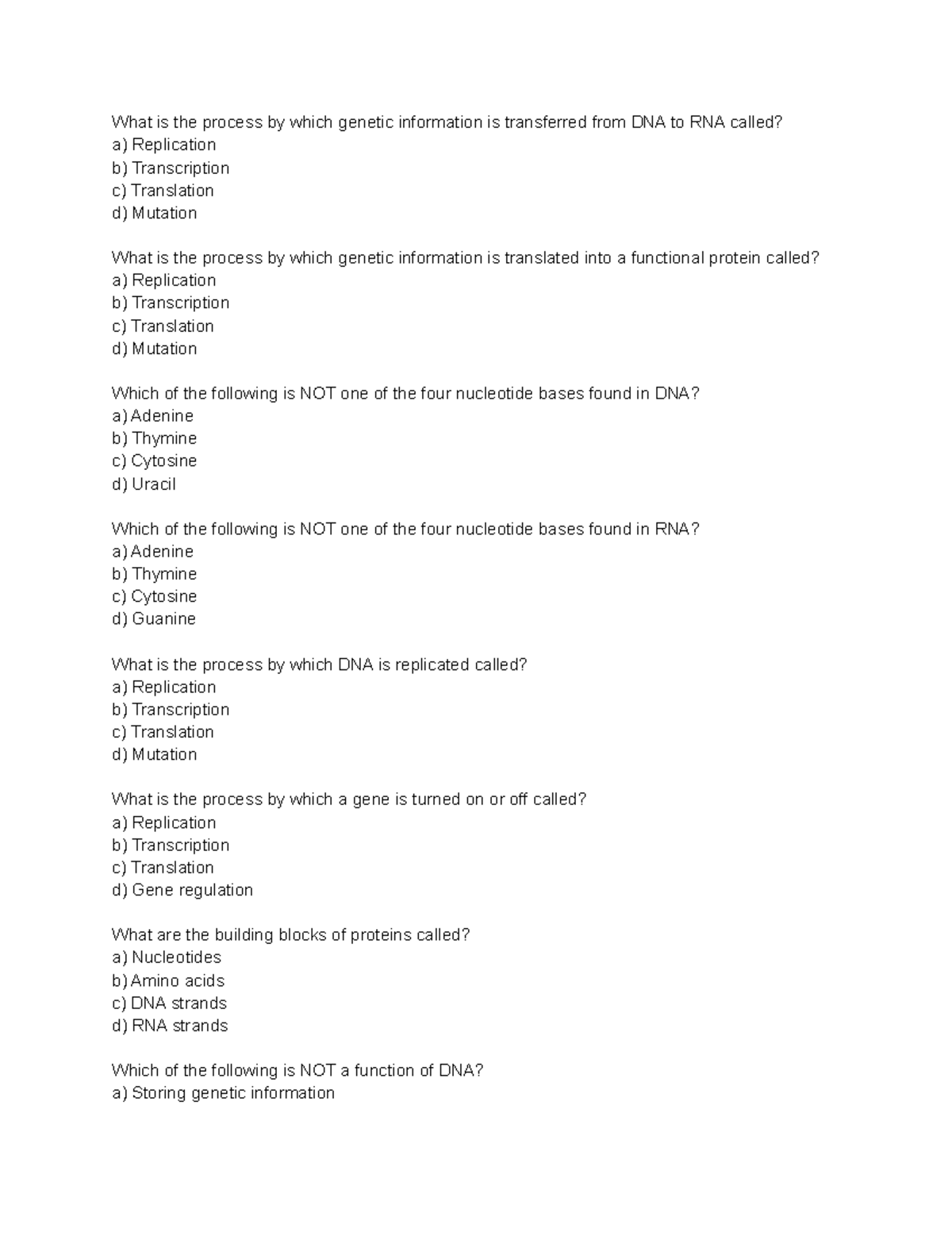 molecular genetics essay questions