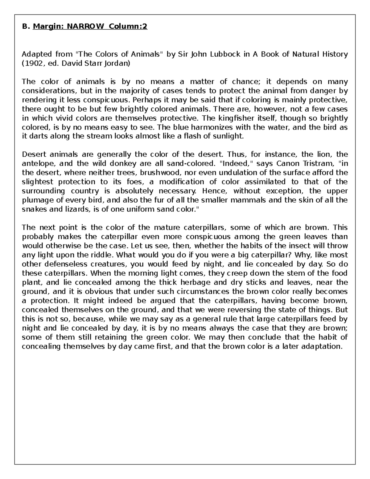 Margin 2 - DONE - B. Margin: NARROW Column: Adapted from 