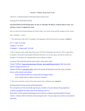 Transforming the Global Environment Unit 6 - 1 (Unit 6.2) Examples of ...
