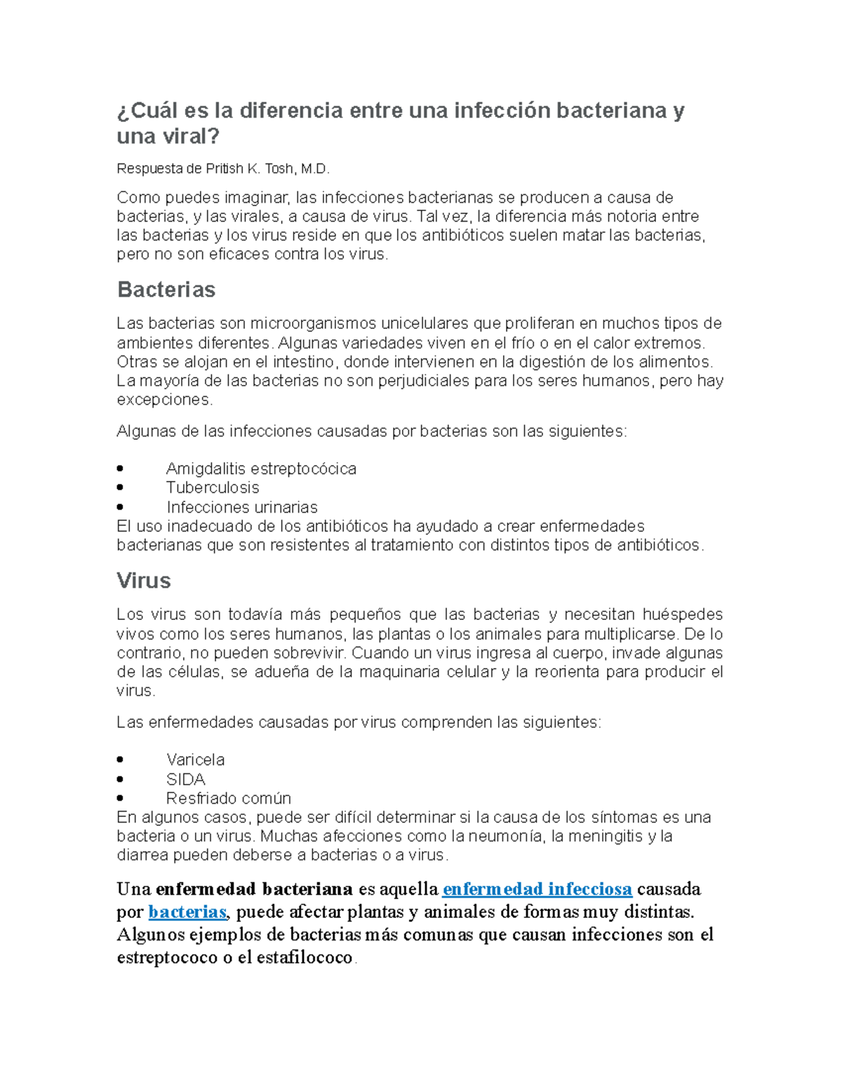 Cuál es la diferencia entre una infección bacteriana y una viral ...