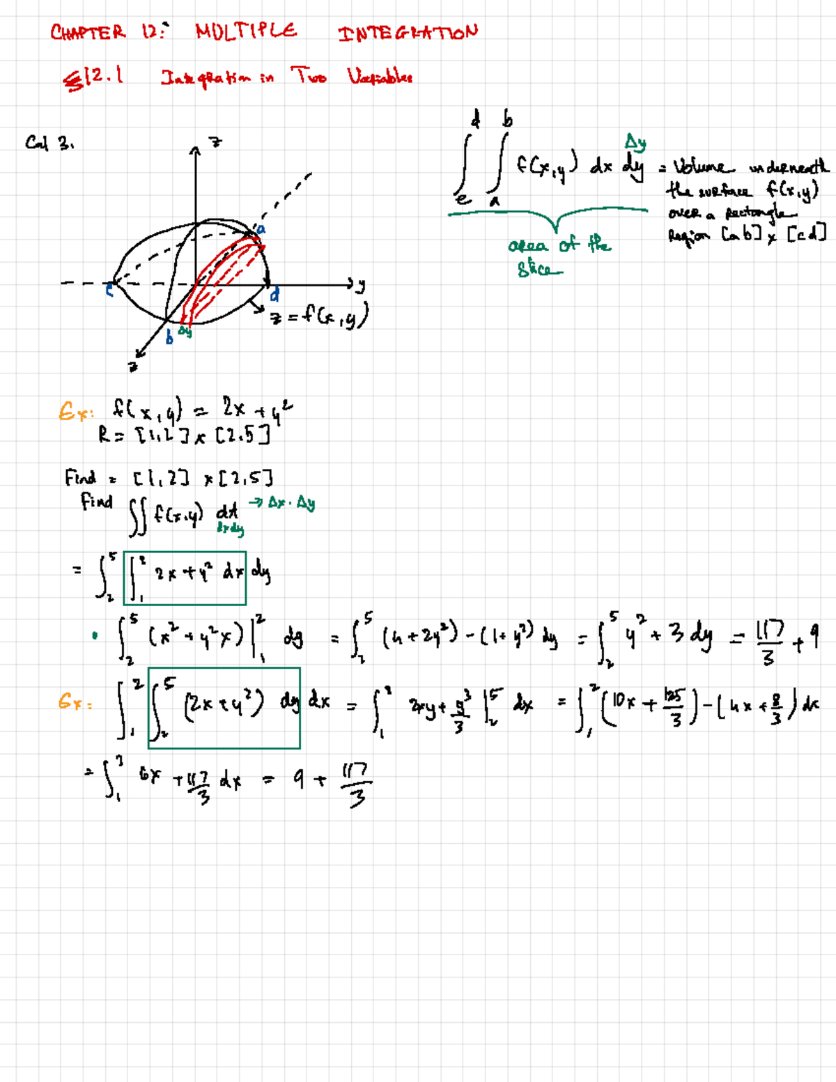 Integration In Two Variables - CHAPTER 12