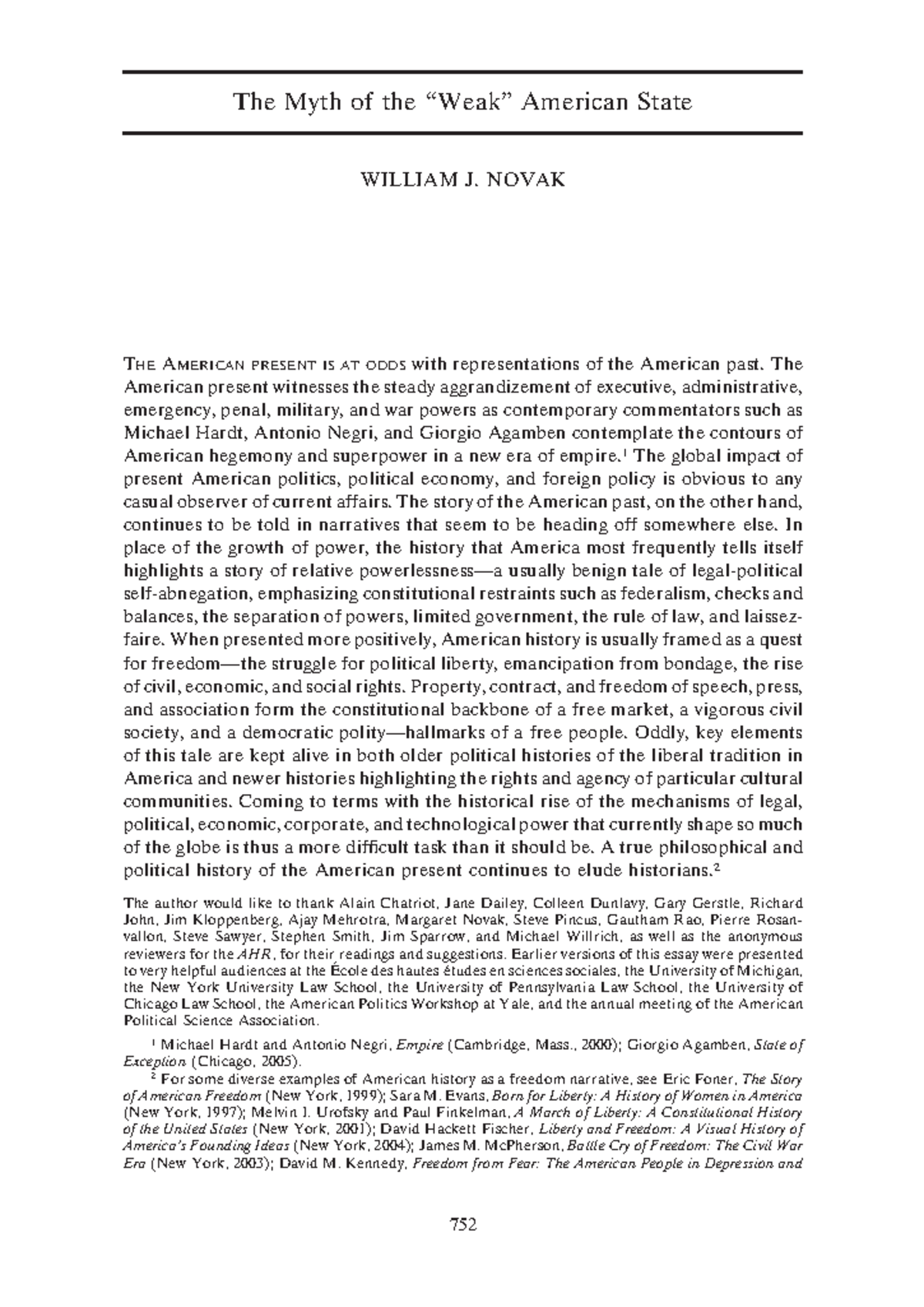 Novak%2C+Myth+of+the+Weak+American+State%2C+AHR%2C+2008 - The Myth of ...