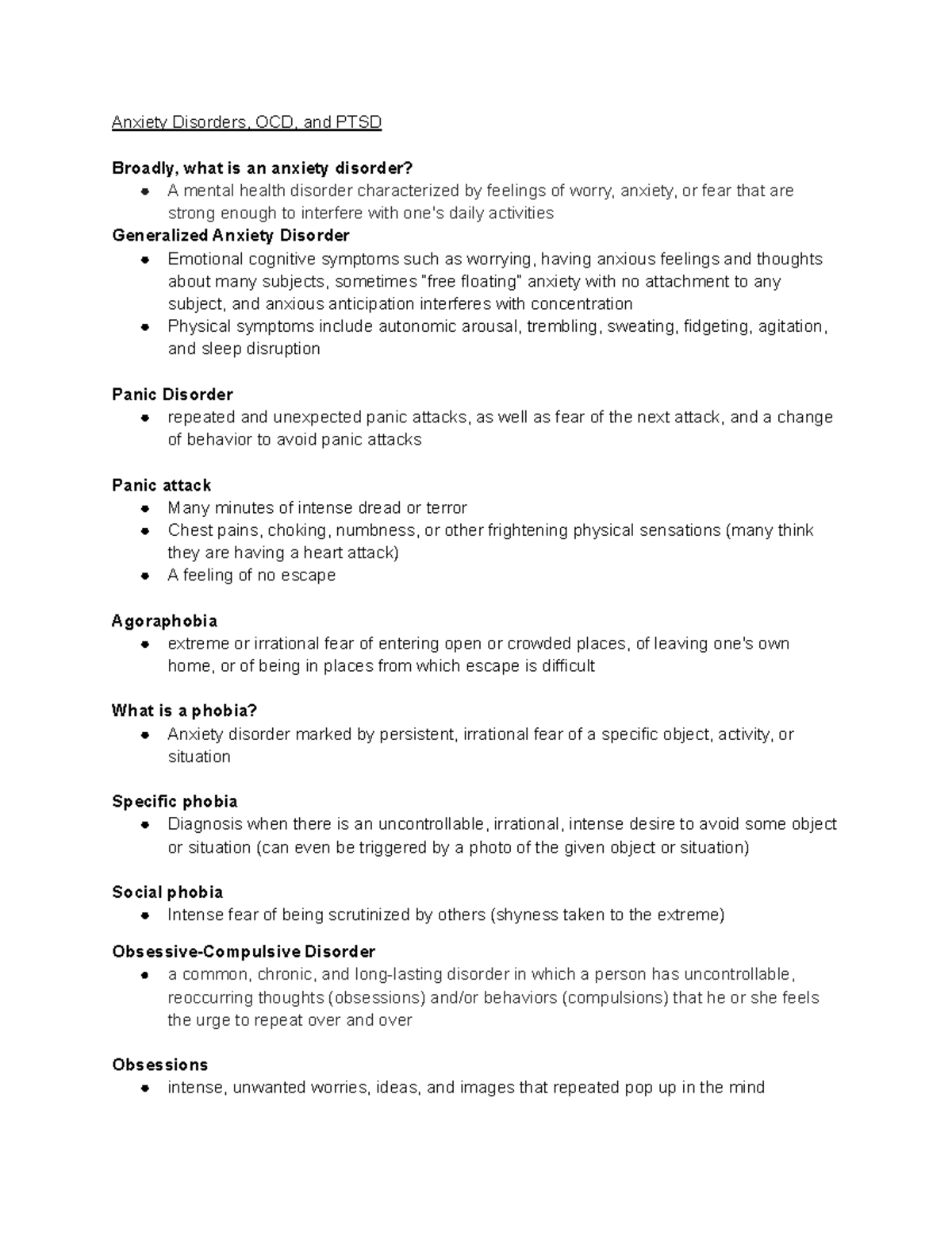 Anxiety Disorders, OCD, and PTSD - Anxiety Disorders, OCD, and PTSD ...