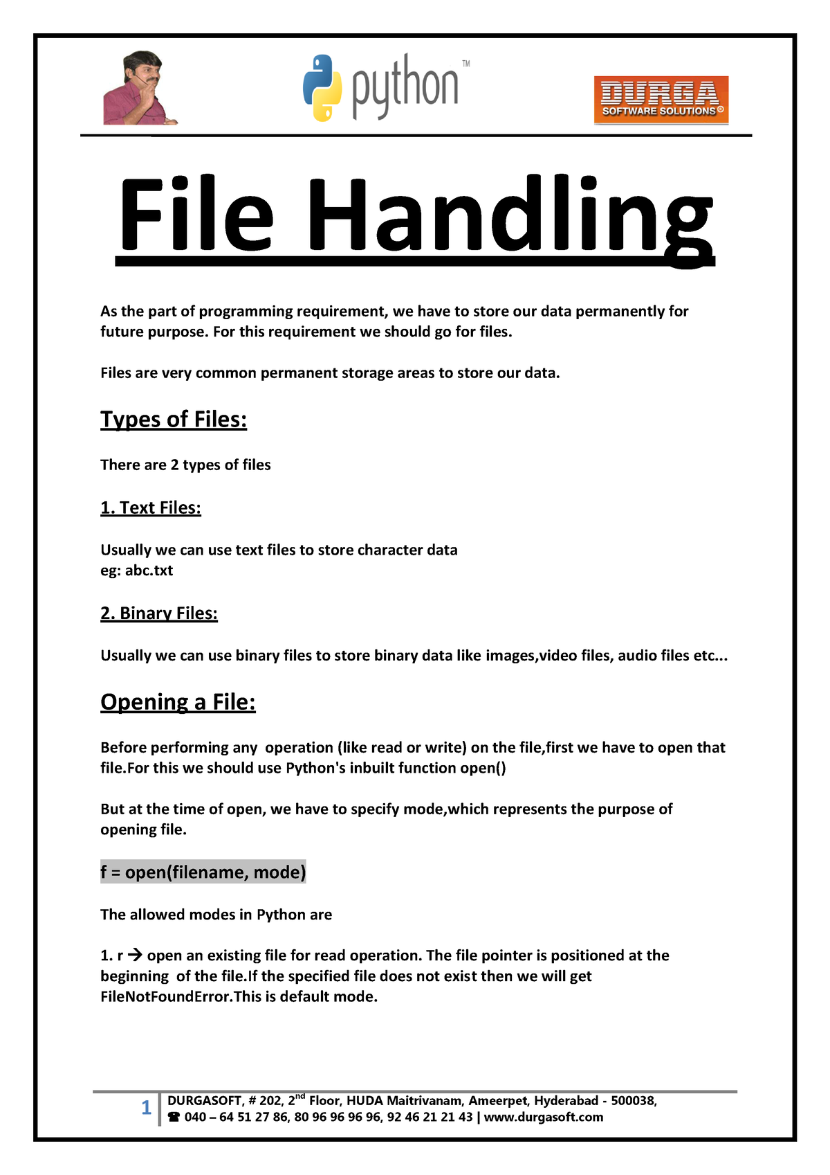 Python File Handling, File Operations in Python