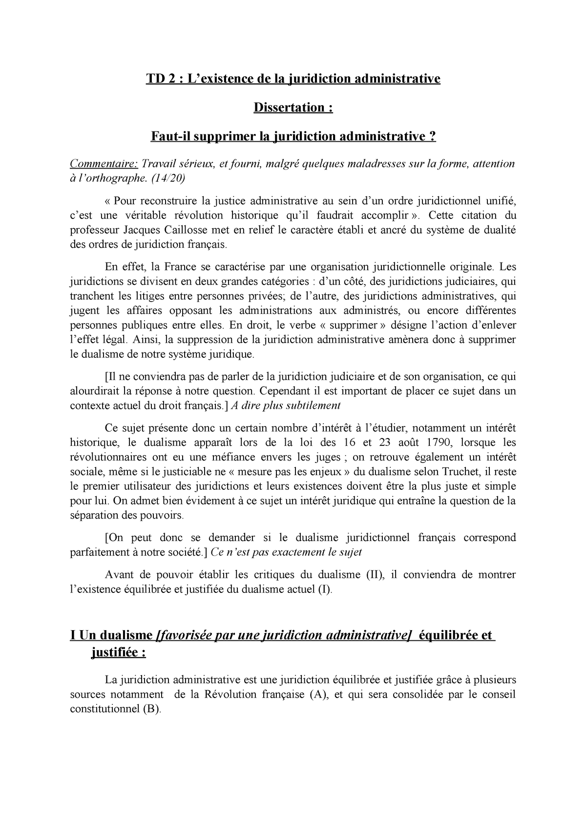 Td 2 L Existence Du Droit Administratif Td 2 L Existence De La Juridiction Administrative Studocu