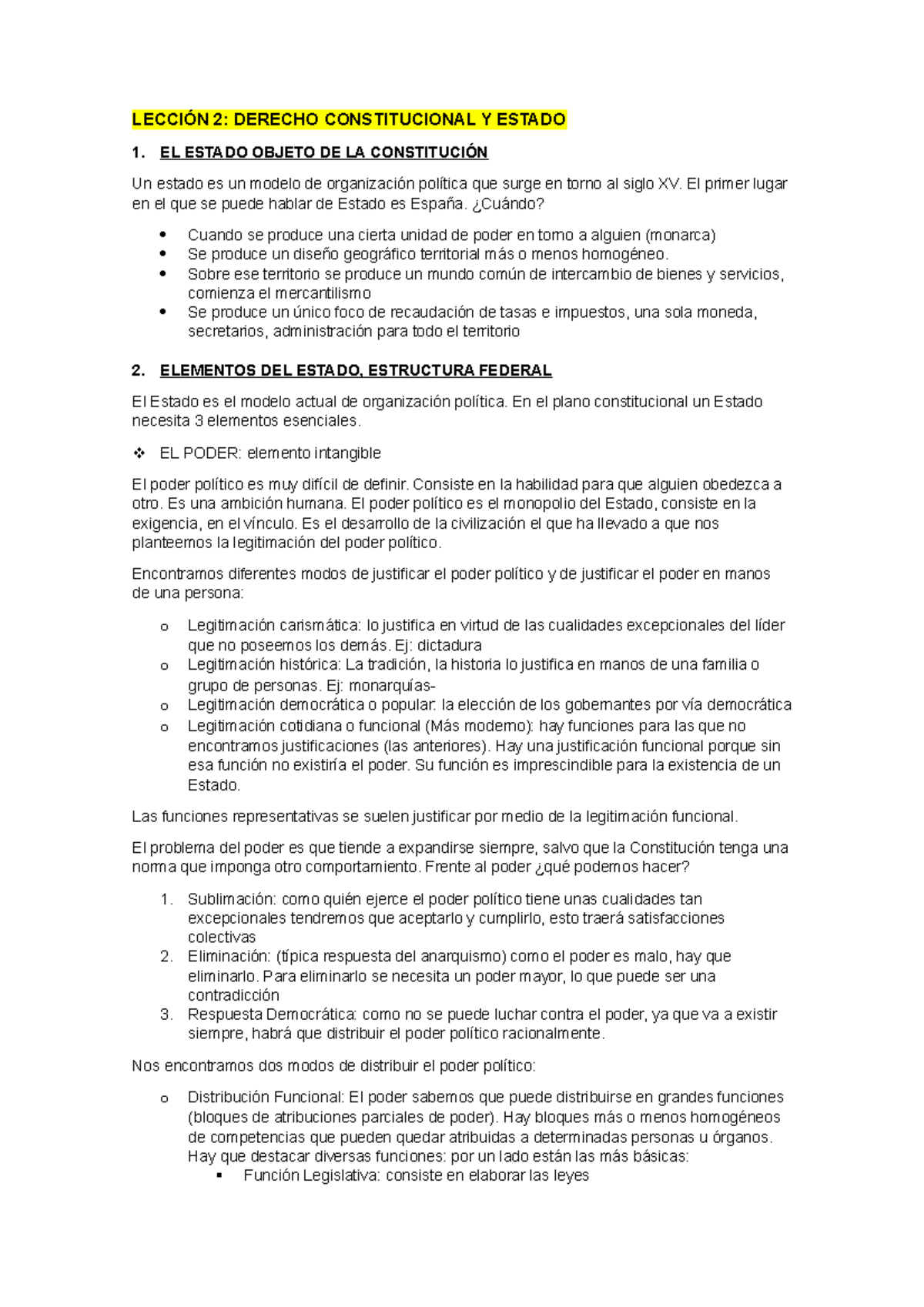 TEMA 2. Derecho Constitucional Y Estado - LECCIÓN 2: DERECHO ...