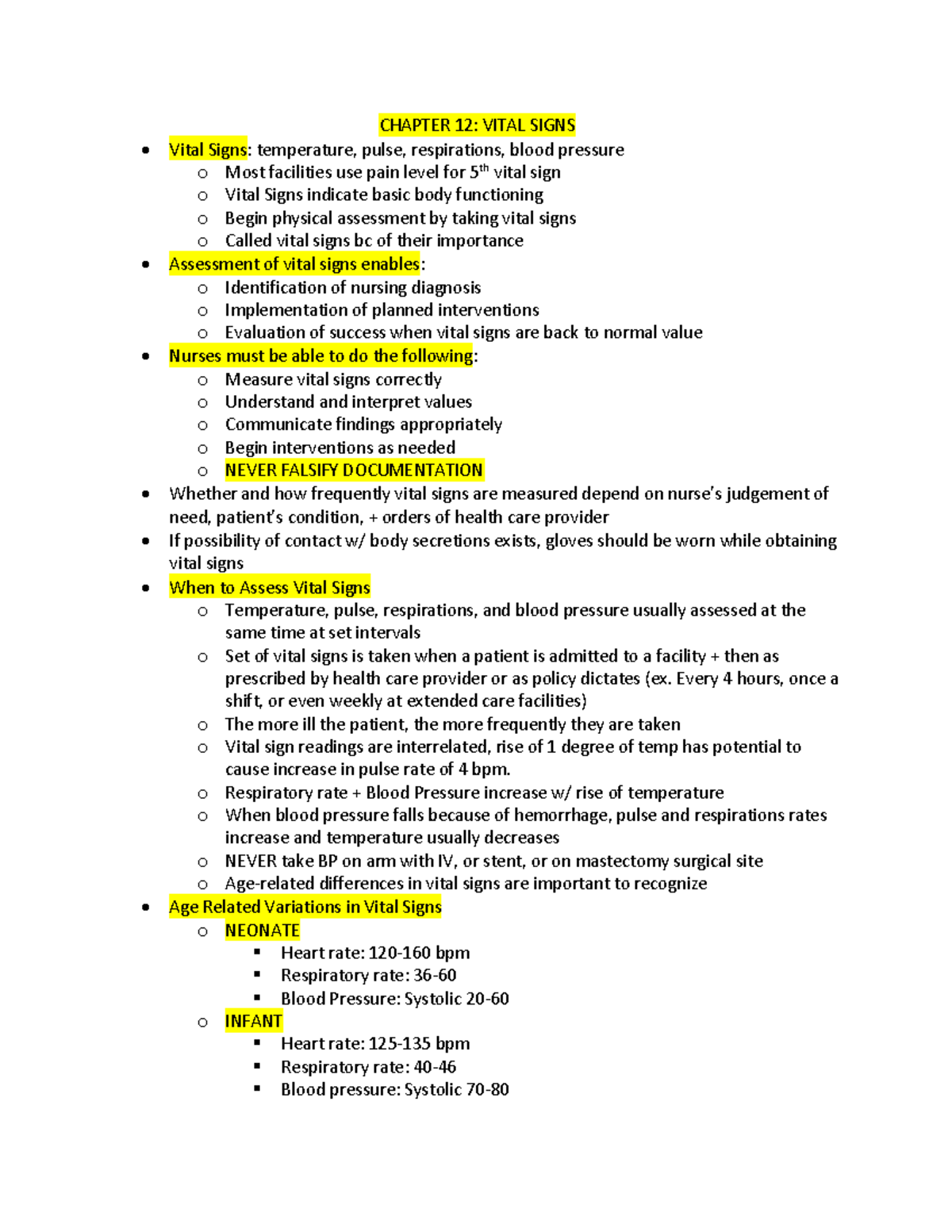 essay on vital signs