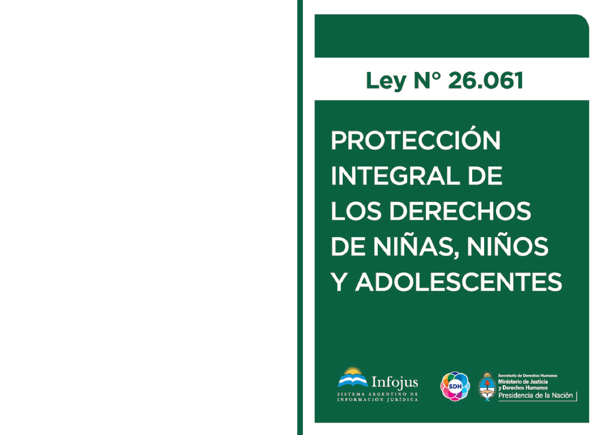 Ley 26061 Proteccion De Niños - Ley Nº 26. PROTECCIÓN INTEGRAL DE LOS ...