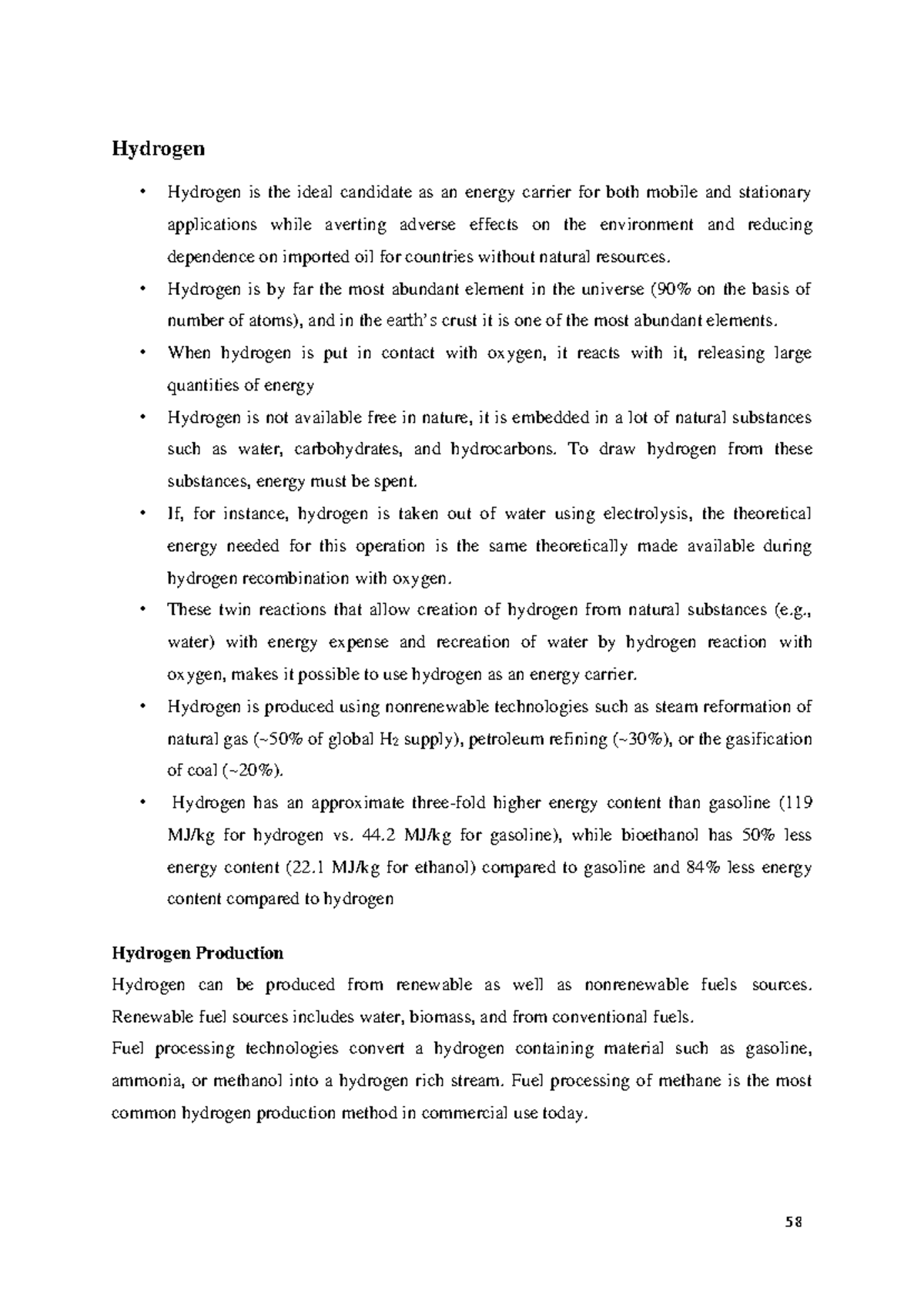 Hydrogen notes Hydrogen Hydrogen is the ideal candidate as an energy