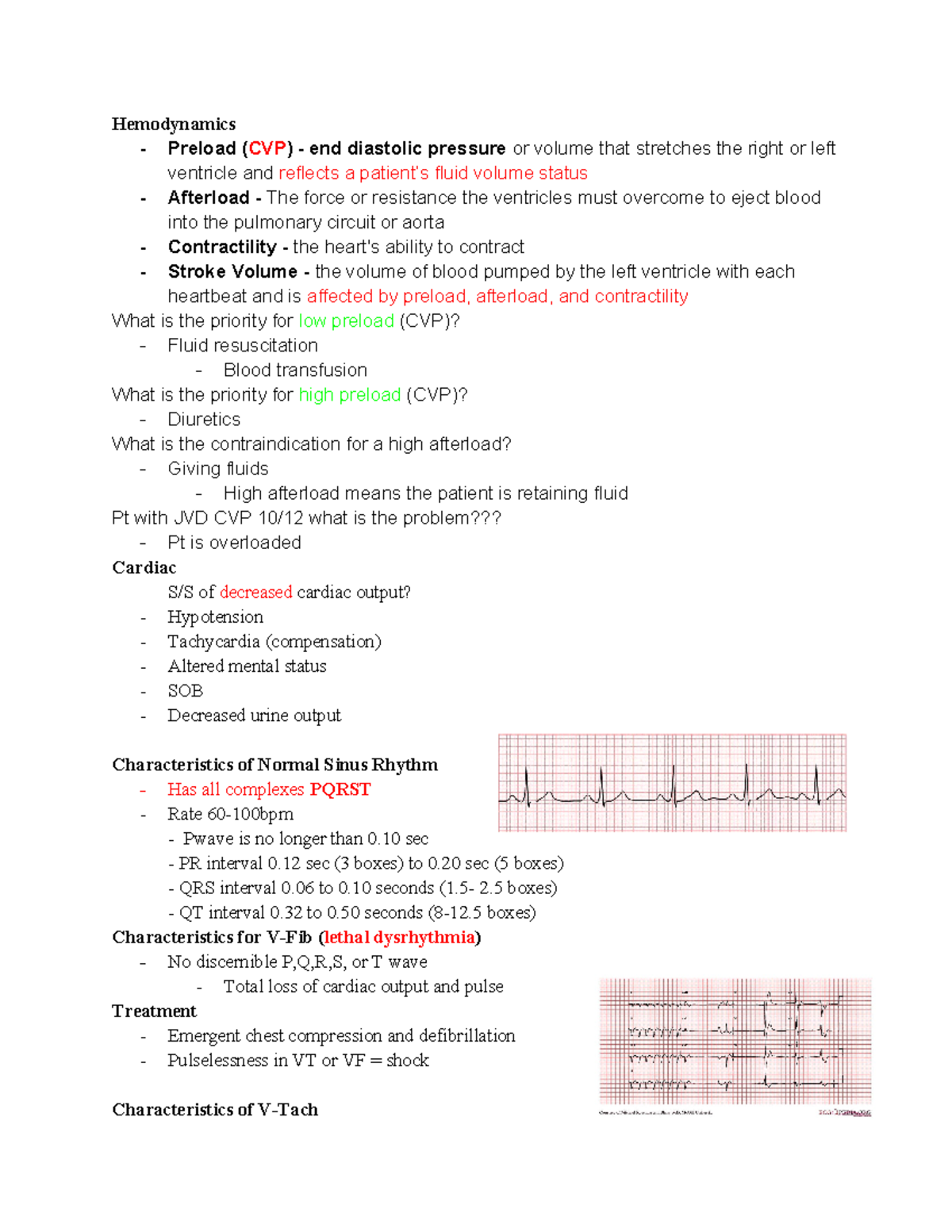 Copy of Listen Linda - Lecture notes exam 4 - Hemodynamics - Preload ...