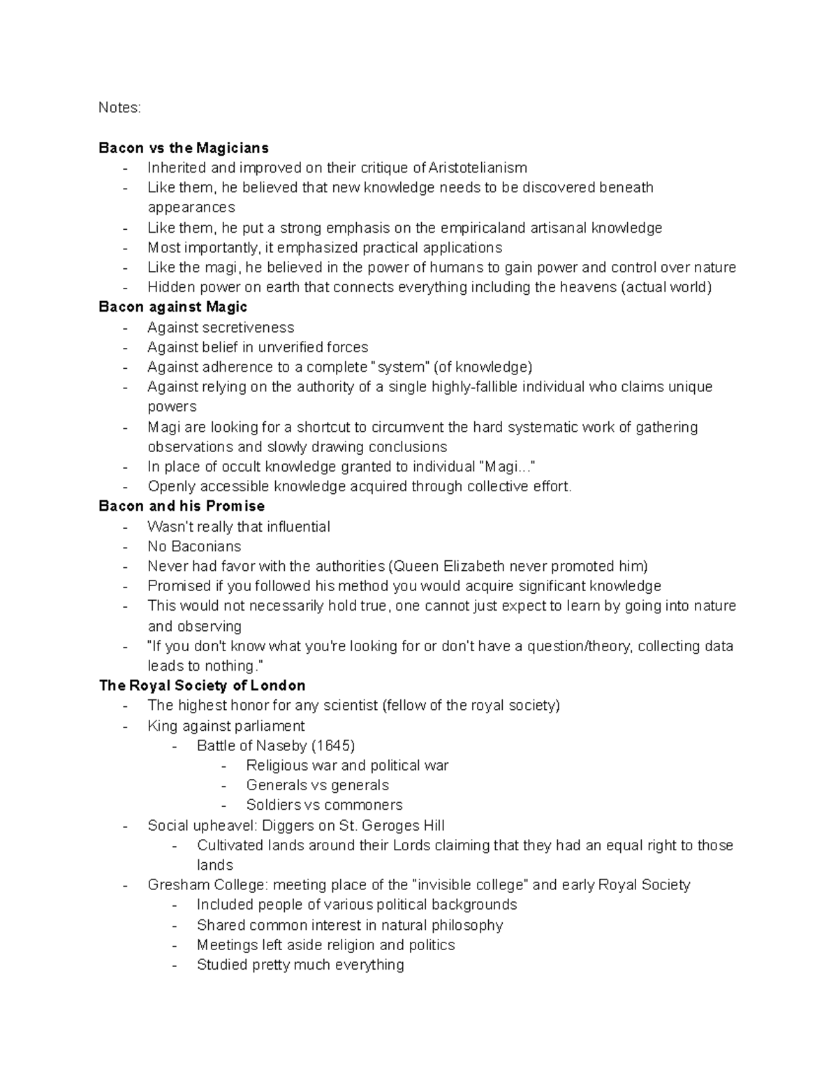 Hist 3A Week 6 Lect 2 - Teacher: Amir Alexander Notes for class lecture ...