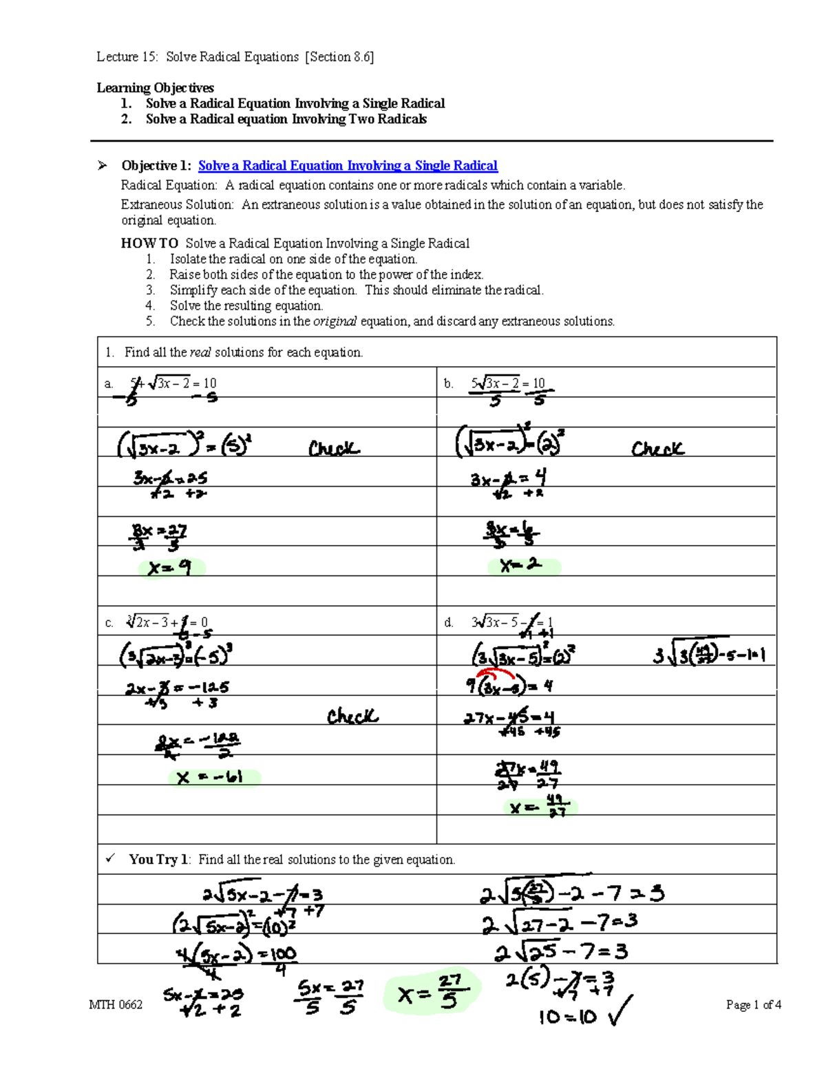 Lecture 15- 2 15 21 - Full - MTH 0662 Page 1 Of 4 Lecture 15: Solve ...