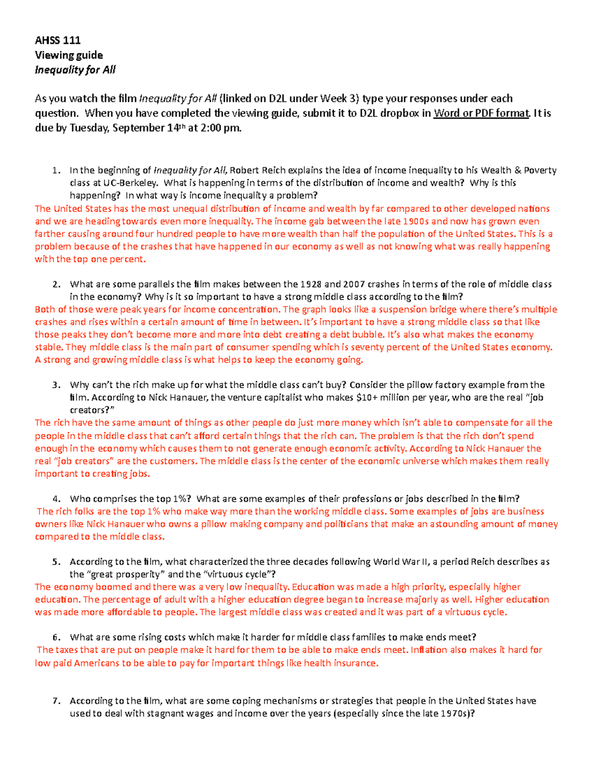 Viewing guide-Inequality for all FA21 - AHS-111 - SDSU - Studocu