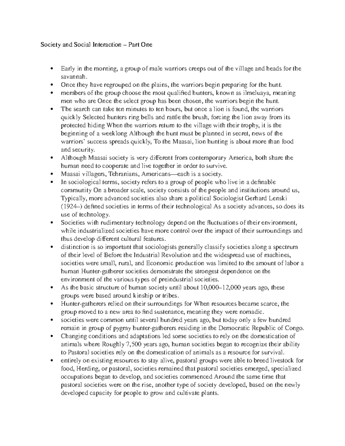 Society and Social Interaction – Part One - Once they have regrouped on ...