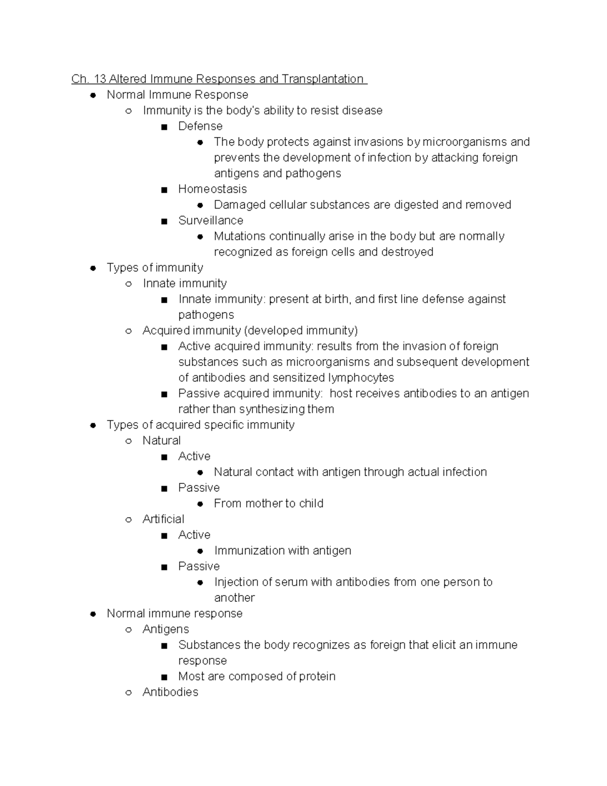 Ch. 13 Altered Immune Responses and Transplantation - Ch. 13 Altered ...