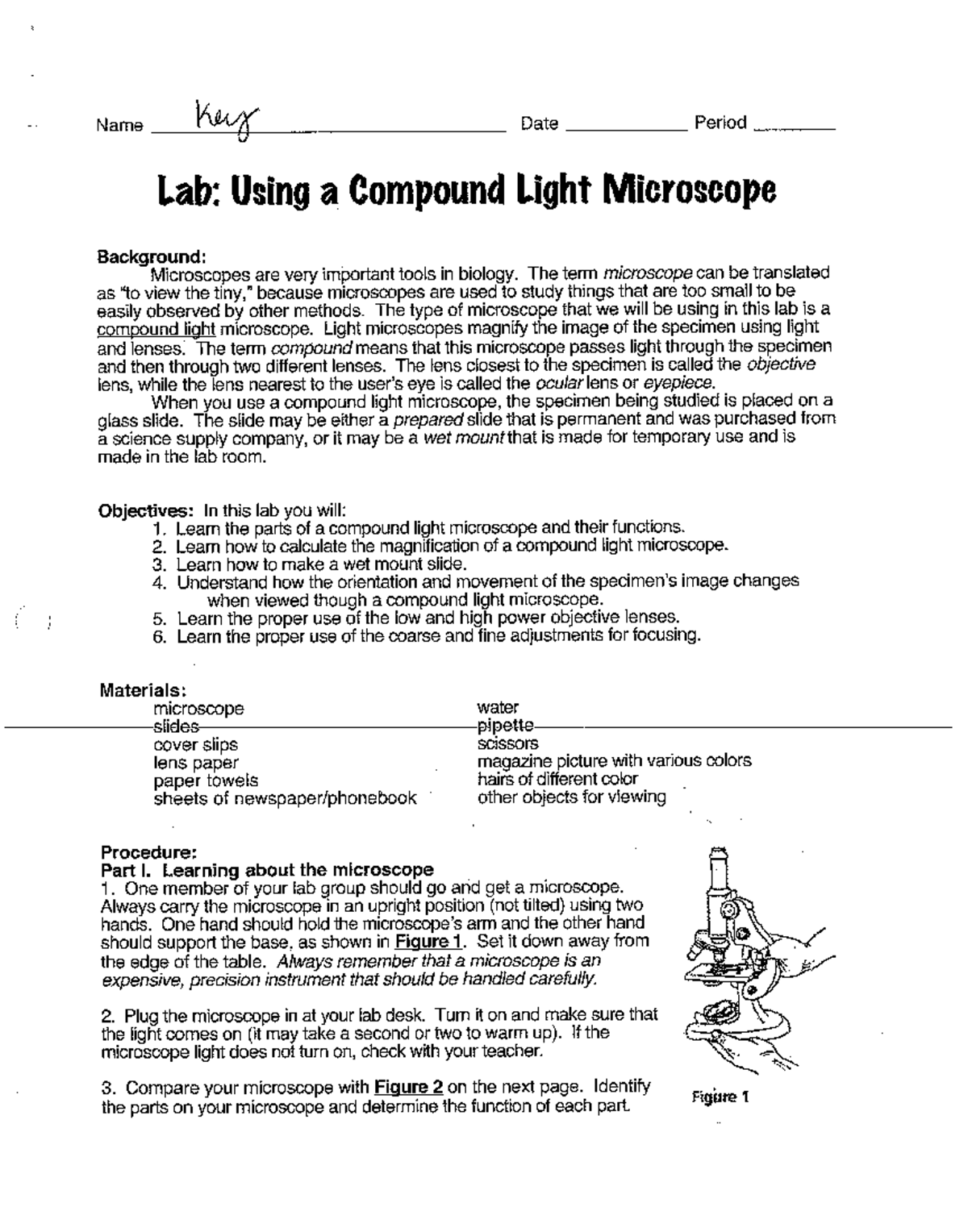 Microscope questions for bio lab human biology 1 UOS Studocu
