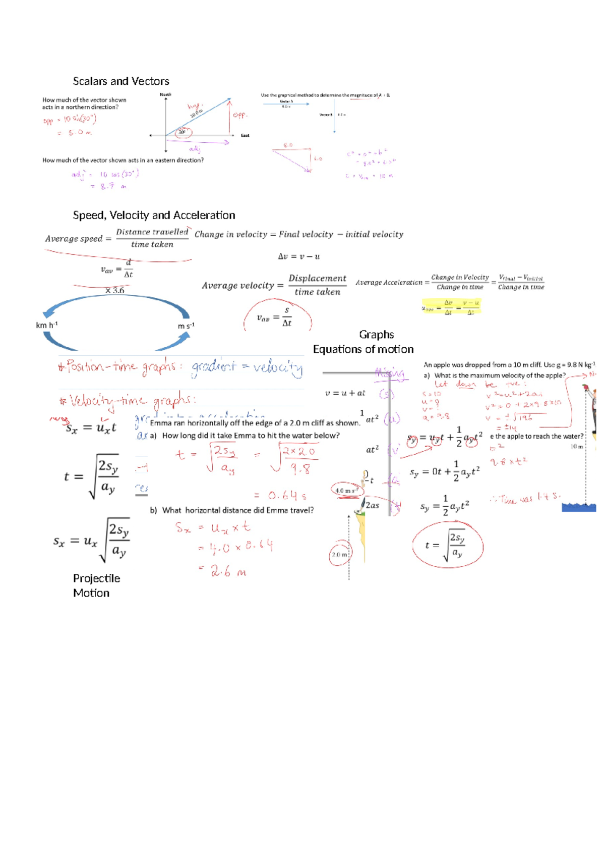 Motion guide - mot - PHS1011 - Scalars and Vectors Speed, Velocity and ...